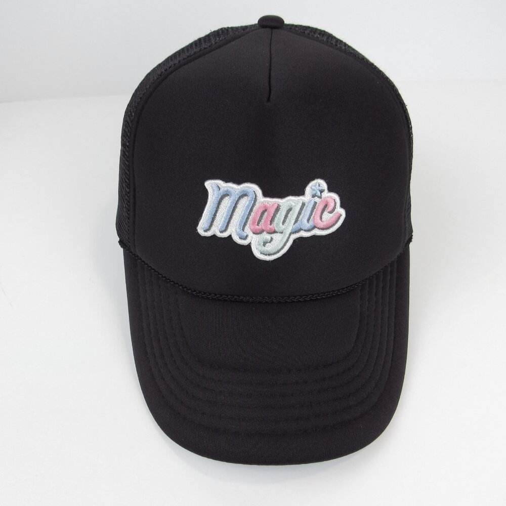 Magic Embroidered Woman's Hat Black Rope Trucker Foam Cap - Picture 2 of 10
